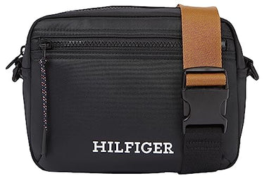 Tommy Hilfiger Herren Umhängetasche Monotype Ew Reporter mit Reißverschluss, Schwarz (Black), Onesize im Sale
